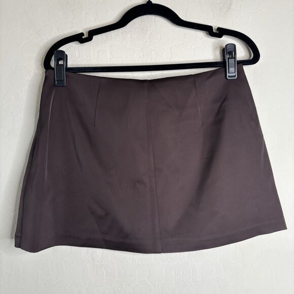 Dynamite Brown Satin Skirt Blazer Set - Picture 5 of 9